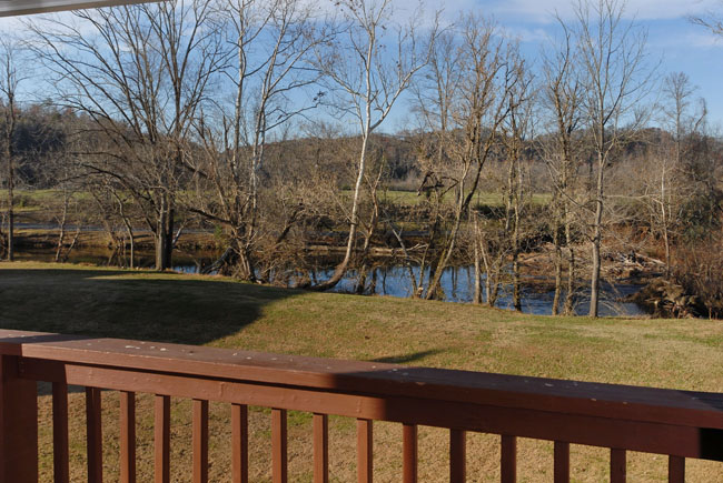 Pigeon Forge Chalet Covered Porch Riverfront Riverview Chalet